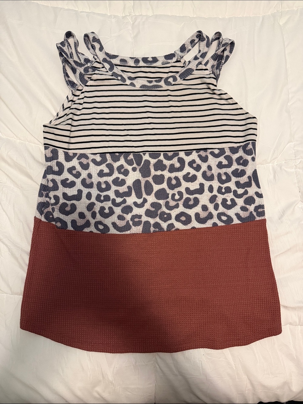 Striped, Leopard & Rust Colorblock Women's Tank Top